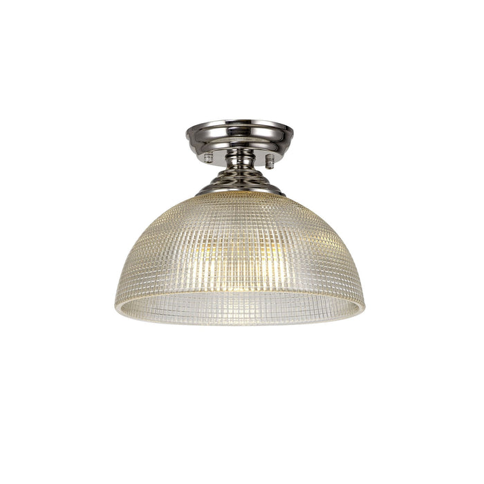 Nelson Lighting NLK15979 Tabion 1 Light Flush Ceiling Light Polished Nickel Clear