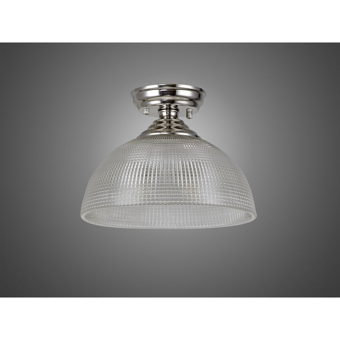 Nelson Lighting NLK15979 Tabion 1 Light Flush Ceiling Light Polished Nickel Clear