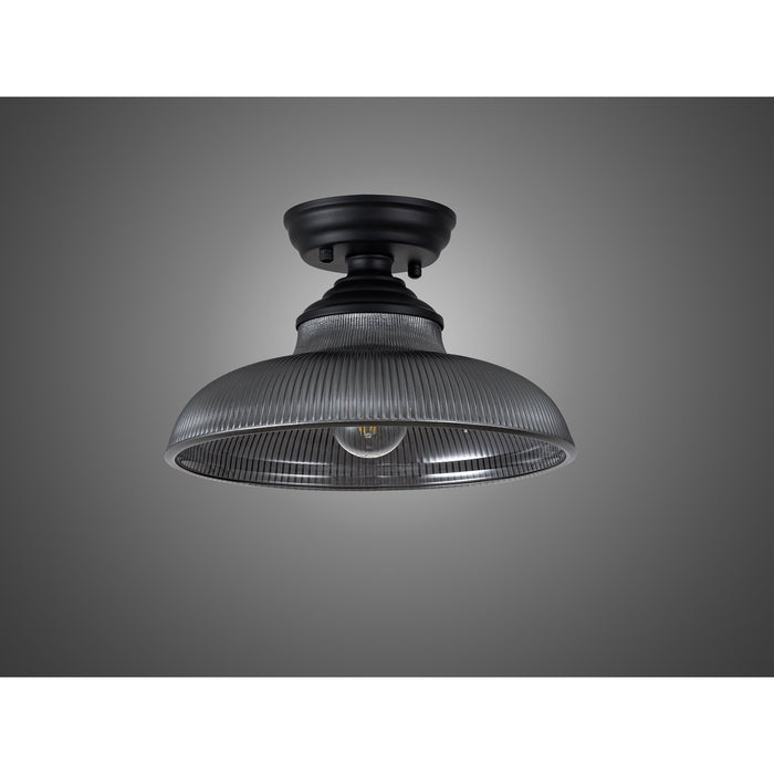 Nelson Lighting NLK16029 Tabion 1 Light Flush Ceiling Light Matt Black Smoked