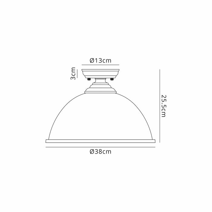 Nelson Lighting NLK16069 Tabion 1 Light Flush Ceiling Light Matt Black Clear