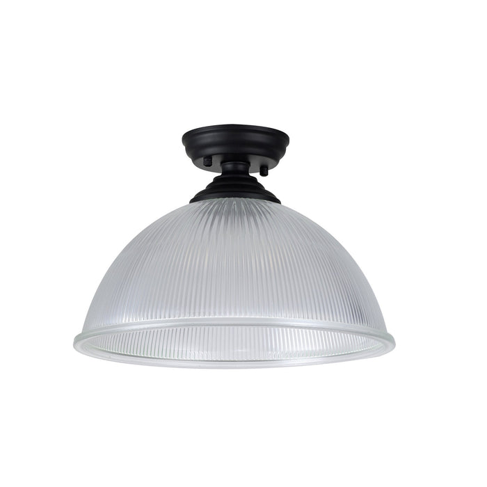 Nelson Lighting NLK16069 Tabion 1 Light Flush Ceiling Light Matt Black Clear