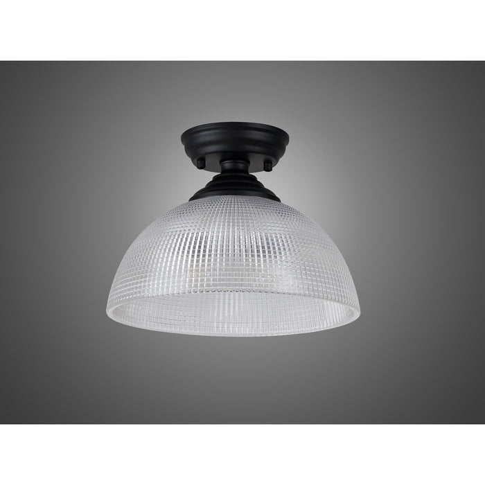 Nelson Lighting NLK16149 Tabion 1 Light Flush Ceiling Light Matt Black Clear