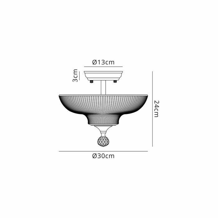 Nelson Lighting NLK16189 Tabion 2 Light Ceiling Light Matt Black Clear