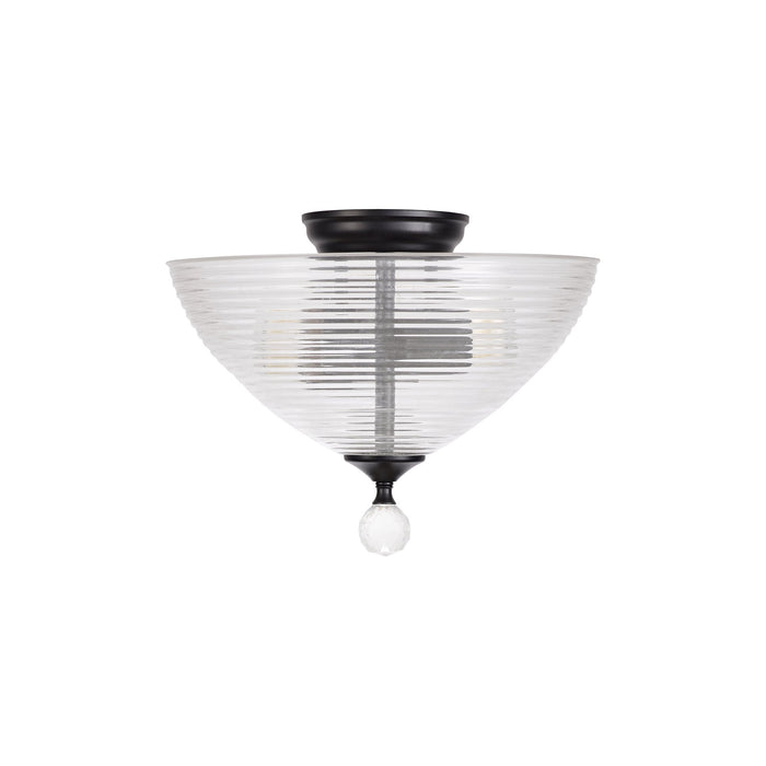 Nelson Lighting NLK16249 Tabion 2 Light Ceiling Light Matt Black Clear