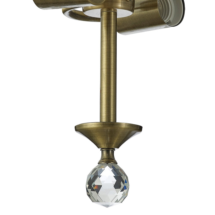 Nelson Lighting NLK16279 Tabion 2 Light Ceiling Light Antique Brass Clear