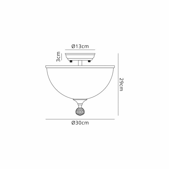 Nelson Lighting NLK16309 Tabion 2 Light Ceiling Light Antique Brass Clear