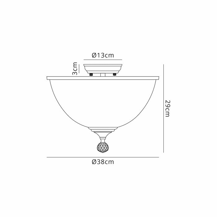 Nelson Lighting NLK16459 Tabion 2 Light Ceiling Light Satin Nickel Clear