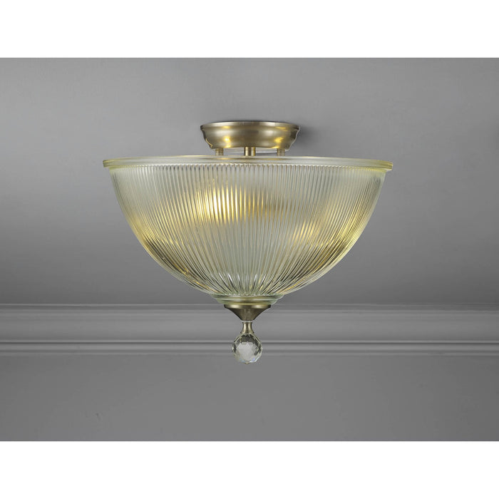 Nelson Lighting NLK16459 Tabion 2 Light Ceiling Light Satin Nickel Clear