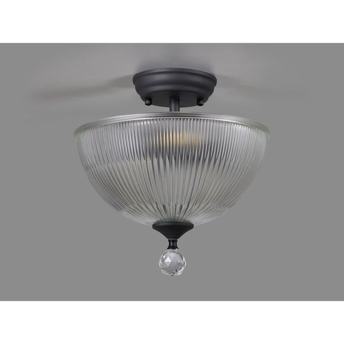 Nelson Lighting NLK16649 Tabion 2 Light Ceiling Light Graphite Clear