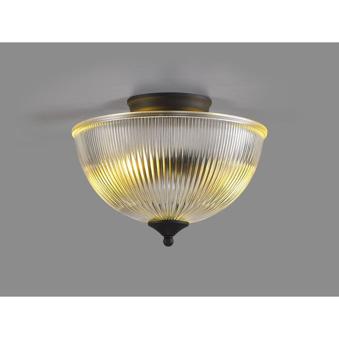 Nelson Lighting NLK16649 Tabion 2 Light Ceiling Light Graphite Clear