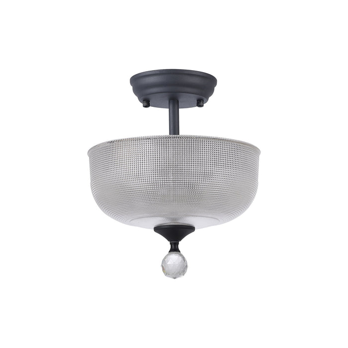 Nelson Lighting NLK16699 Tabion 2 Light Ceiling Light Graphite Clear