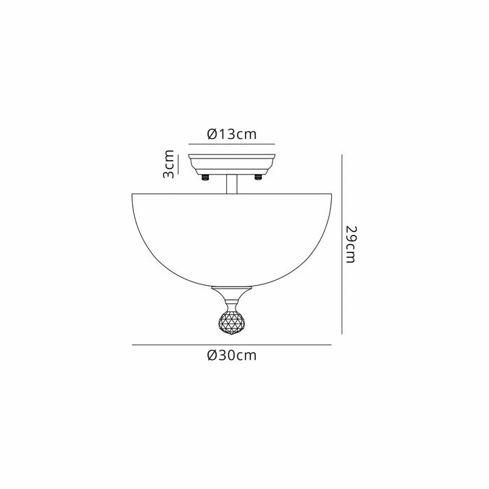 Nelson Lighting NLK16729 Tabion 2 Light Ceiling Light Graphite Clear