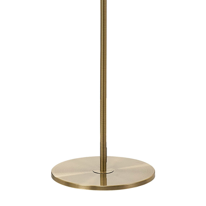 Nelson Lighting NL83549 Tuba 2 Light Floor Lamp Medium Oak Antique Brass