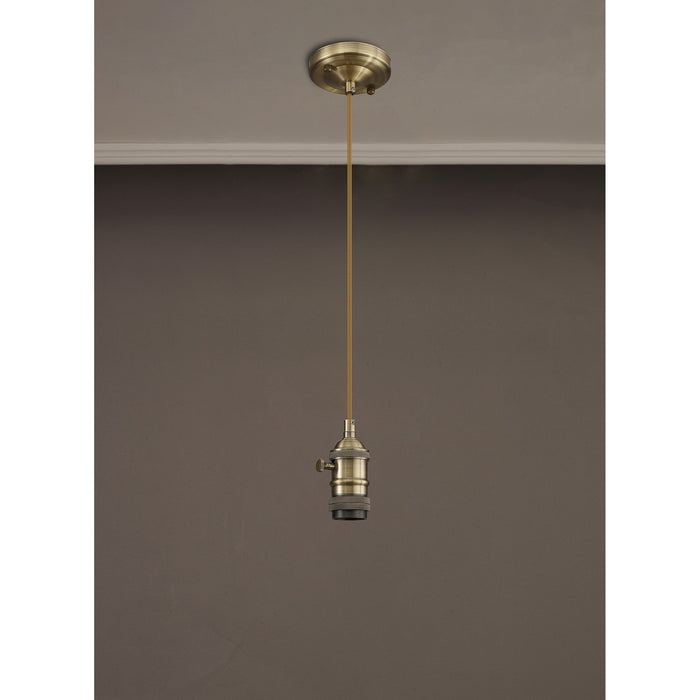 Nelson Lighting NL89269 Wady 1 Light Pendant Antique Brass Golden Brown