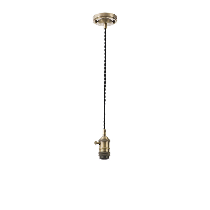 Nelson Lighting NL89279 Wady 1 Light Pendant Antique Brass Black