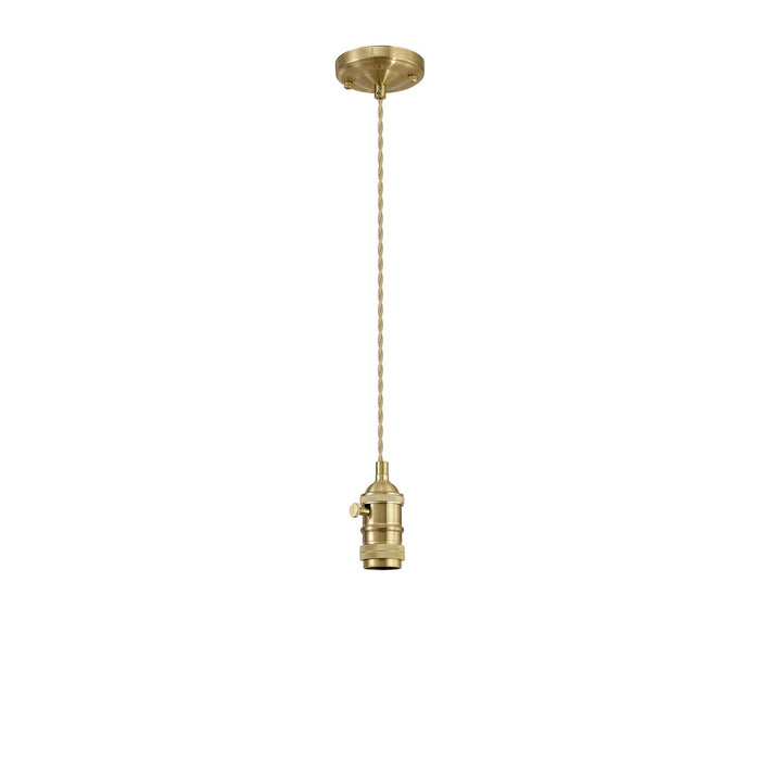 Nelson Lighting NL89289 Wady 1 Light Pendant Brass Beige