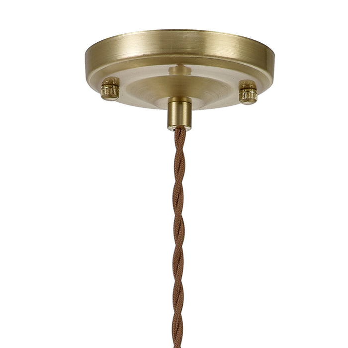 Nelson Lighting NL95249 Wady 1 Light Pendant Brass Beige