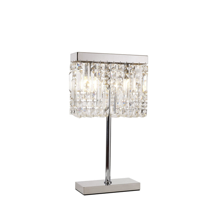 Nelson Lighting NL87689 Zian 2 Light Table Lamp Polished Chrome Crystal