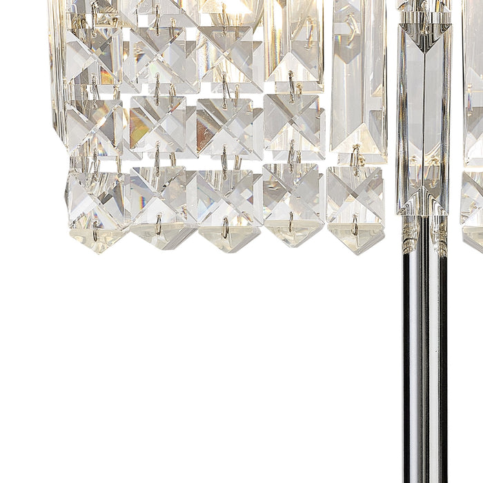 Nelson Lighting NL87689 Zian 2 Light Table Lamp Polished Chrome Crystal