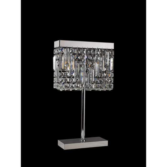 Nelson Lighting NL87689 Zian 2 Light Table Lamp Polished Chrome Crystal