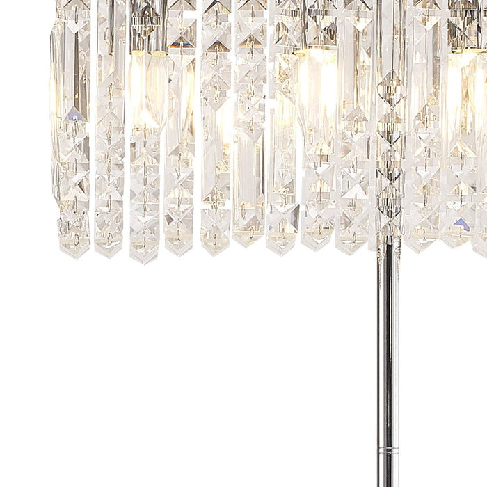 Nelson Lighting NL87699 Zian 4 Light Floor Lamp Polished Chrome Crystal