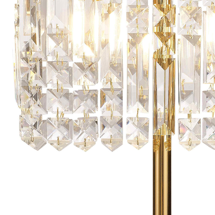 Nelson Lighting NL87709 Zian 2 Light Table Lamp Gold Crystal