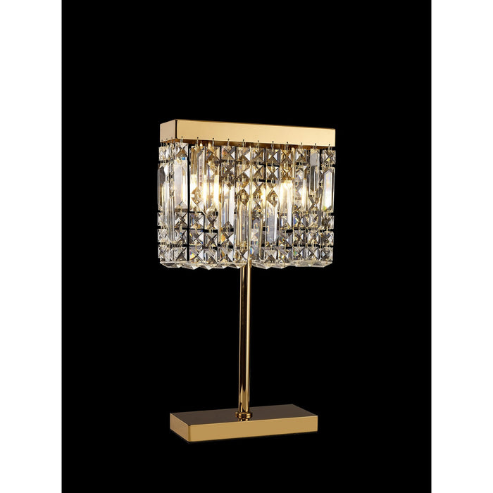 Nelson Lighting NL87709 Zian 2 Light Table Lamp Gold Crystal