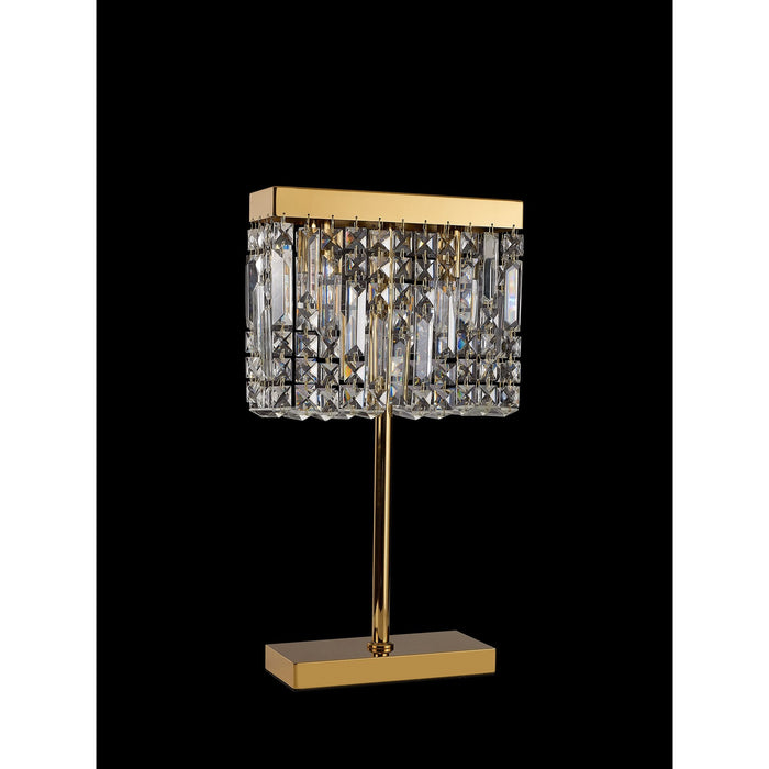 Nelson Lighting NL87709 Zian 2 Light Table Lamp Gold Crystal