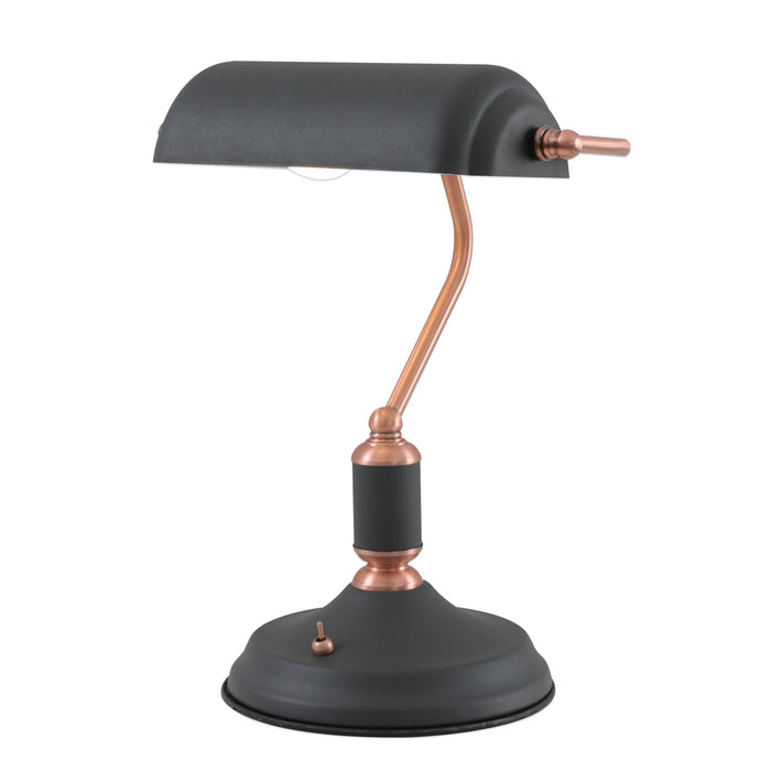 Nelson Lighting NL70019 Barnie Table Lamp 1 Light With Toggle Switch Sand Black/Copper