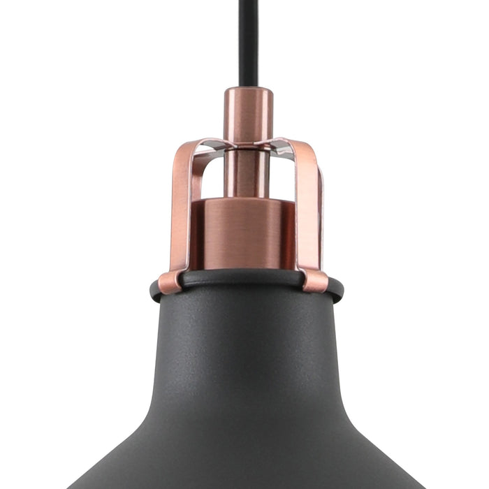 Nelson Lighting NL70139 Barnie Small Pendant Sand Black/Copper/White