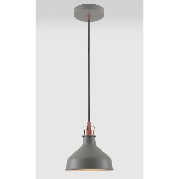 Nelson Lighting NL70149 Barnie Small Pendant Sand Grey/Copper/White