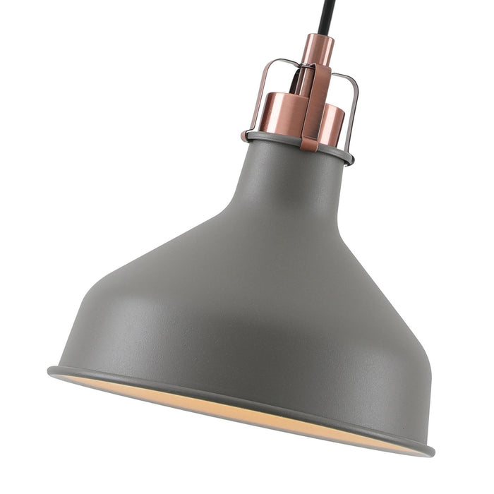 Nelson Lighting NL70149 Barnie Small Pendant Sand Grey/Copper/White