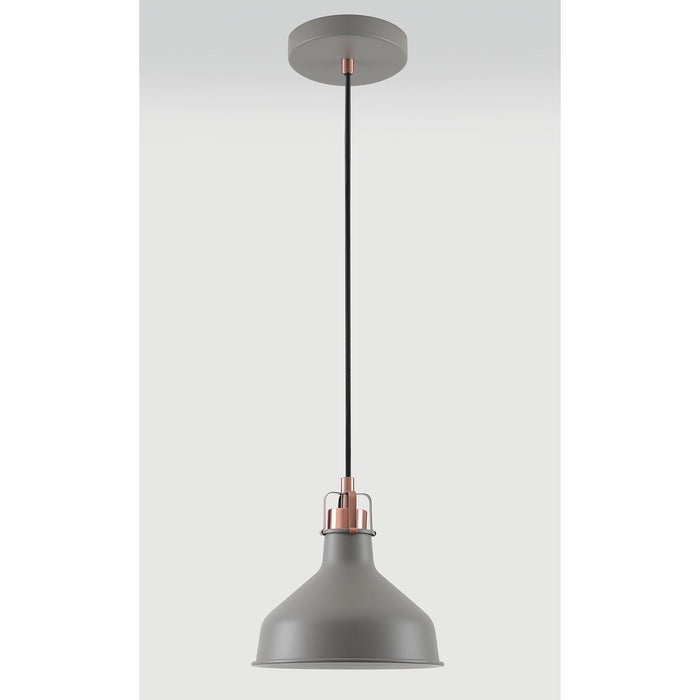 Nelson Lighting NL70149 Barnie Small Pendant Sand Grey/Copper/White