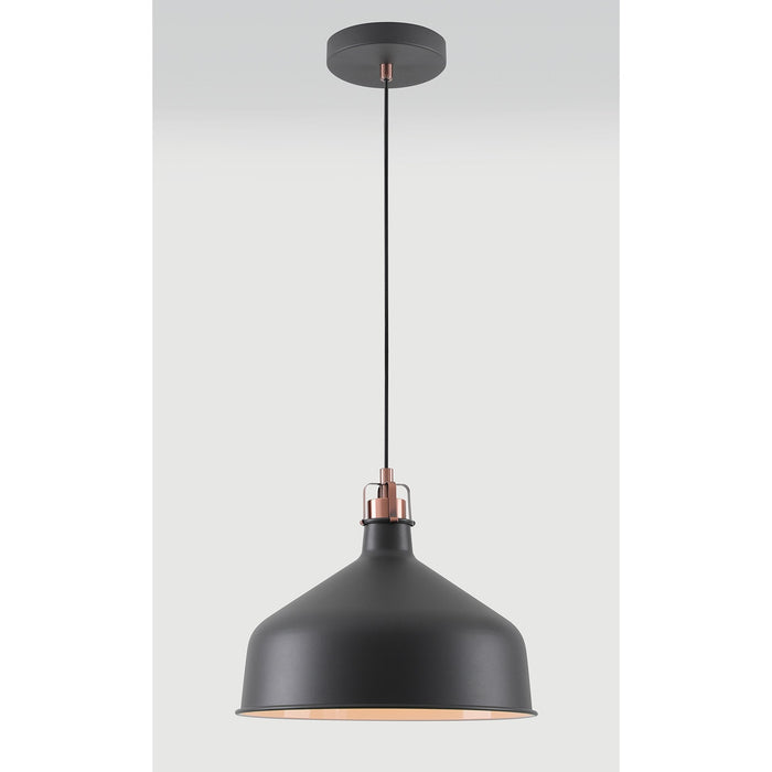 Nelson Lighting NL70169 Barnie Medium Pendant Sand Black/Copper/White