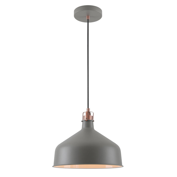 Nelson Lighting NL70179 Barnie Medium Pendant Sand Grey/Copper/White