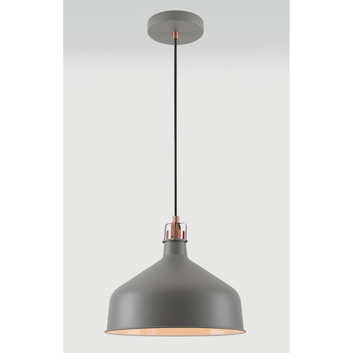 Nelson Lighting NL70179 Barnie Medium Pendant Sand Grey/Copper/White