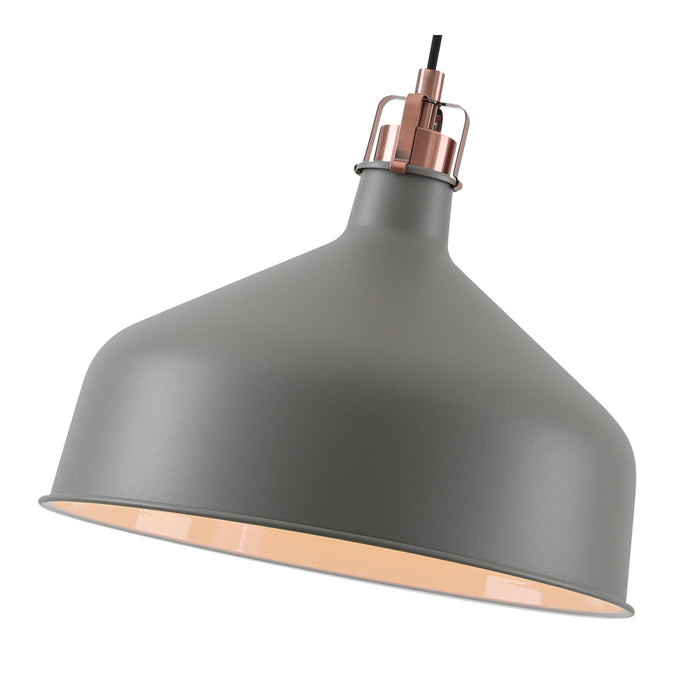 Nelson Lighting NL70179 Barnie Medium Pendant Sand Grey/Copper/White