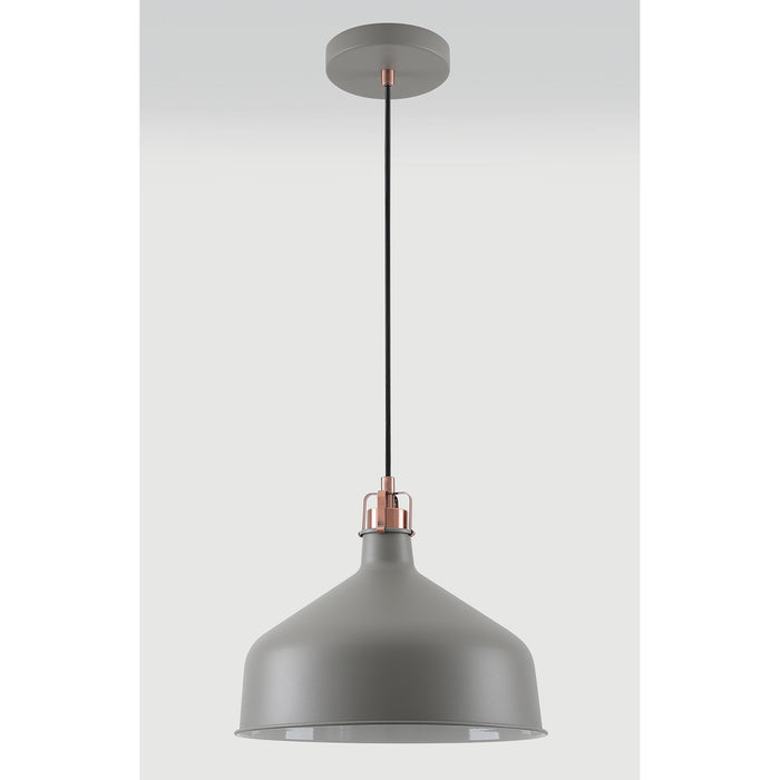 Nelson Lighting NL70179 Barnie Medium Pendant Sand Grey/Copper/White