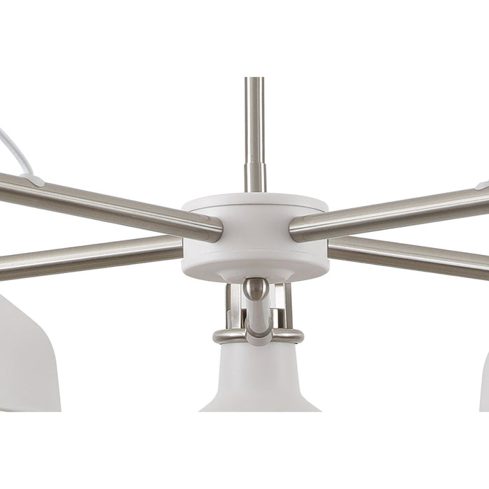 Nelson Lighting NL70219 Barnie Telescopic 5 Light Pendant Sand White/Satin Nickel/White