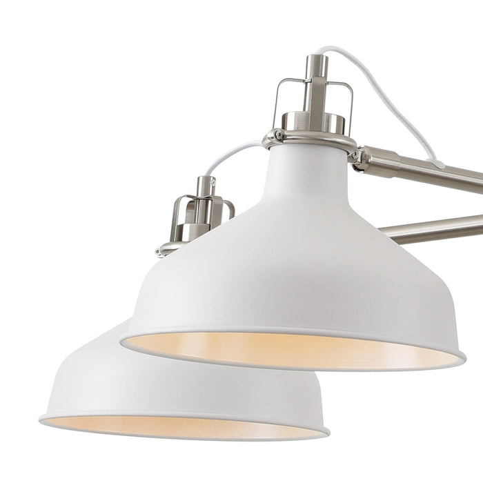 Nelson Lighting NL70219 Barnie Telescopic 5 Light Pendant Sand White/Satin Nickel/White