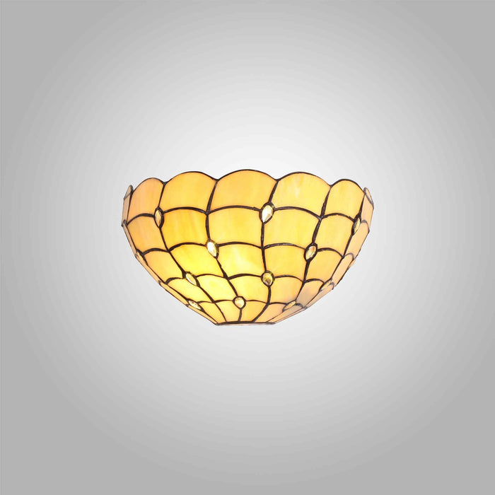 Nelson Lighting NL72799 Chrisy Tiffany 30cm Wall Lamp Beige/Clear Crystal