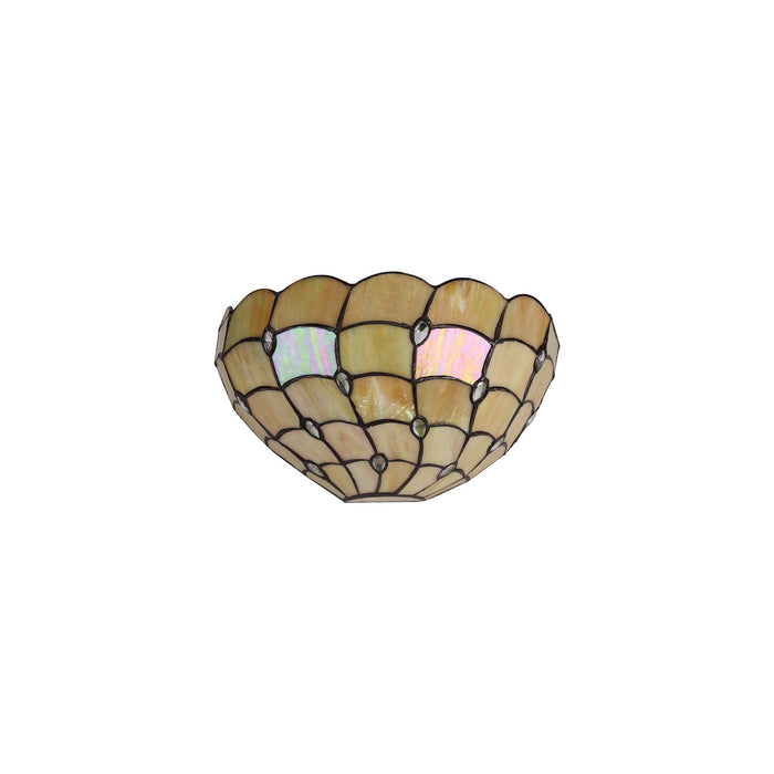 Nelson Lighting NL72799 Chrisy Tiffany 30cm Wall Lamp Beige/Clear Crystal