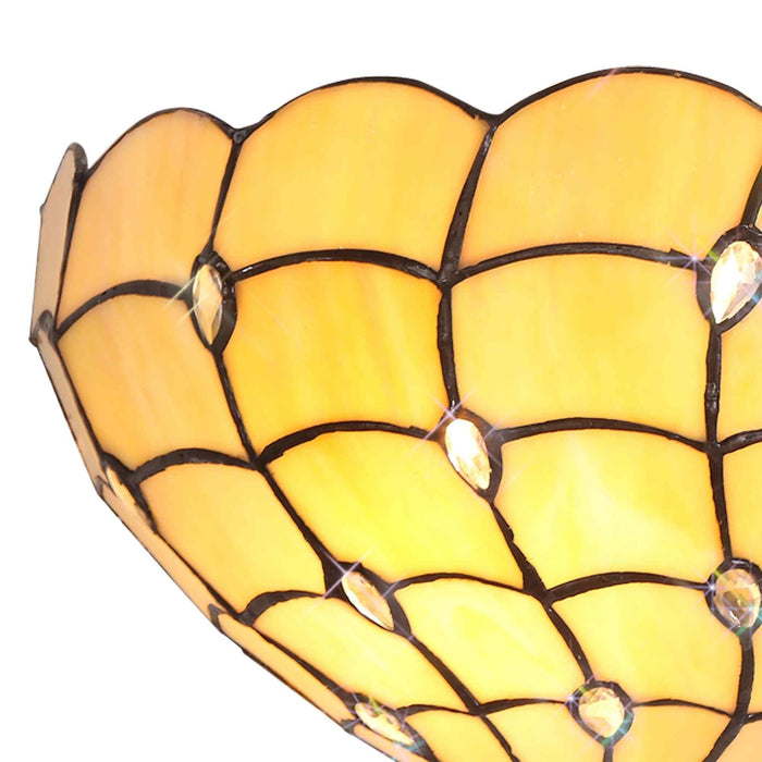 Nelson Lighting NL72799 Chrisy Tiffany 30cm Wall Lamp Beige/Clear Crystal