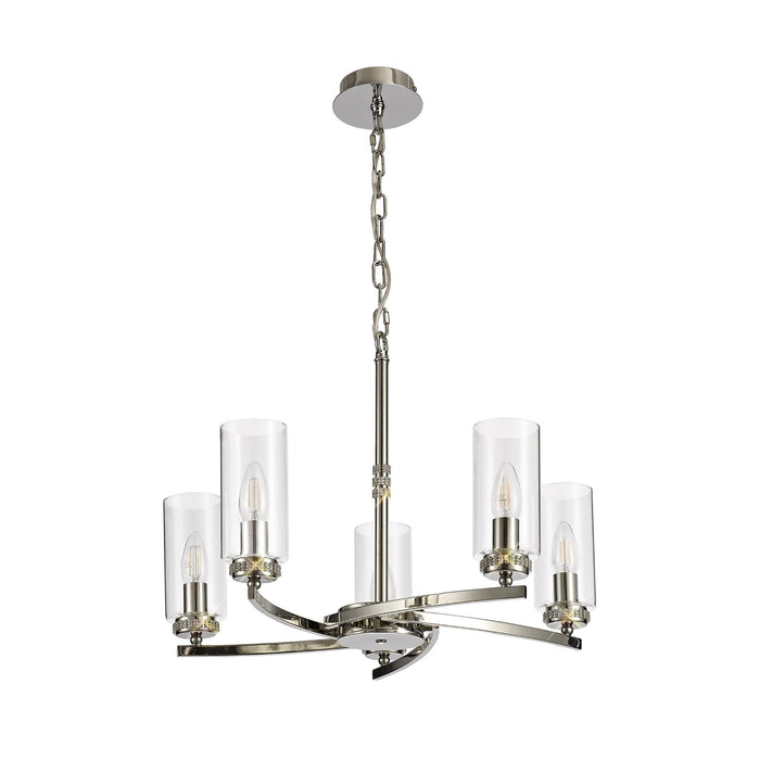 Nelson Lighting NL73109 Darling 5 Light Pendant/Semi Ceiling Polished Nickel