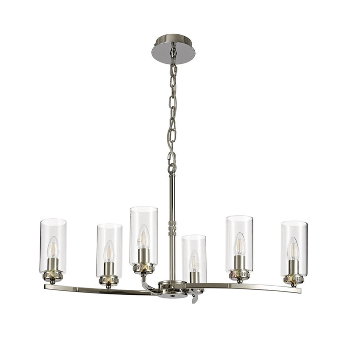 Nelson Lighting NL73119 Darling Pendant/Semi Ceiling 6 Light Polished Nickel