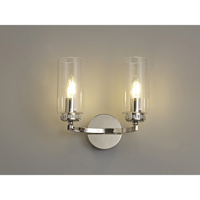 Nelson Lighting NL73139 Darling Wall Lamp Switched 2 Light Polished Nickel