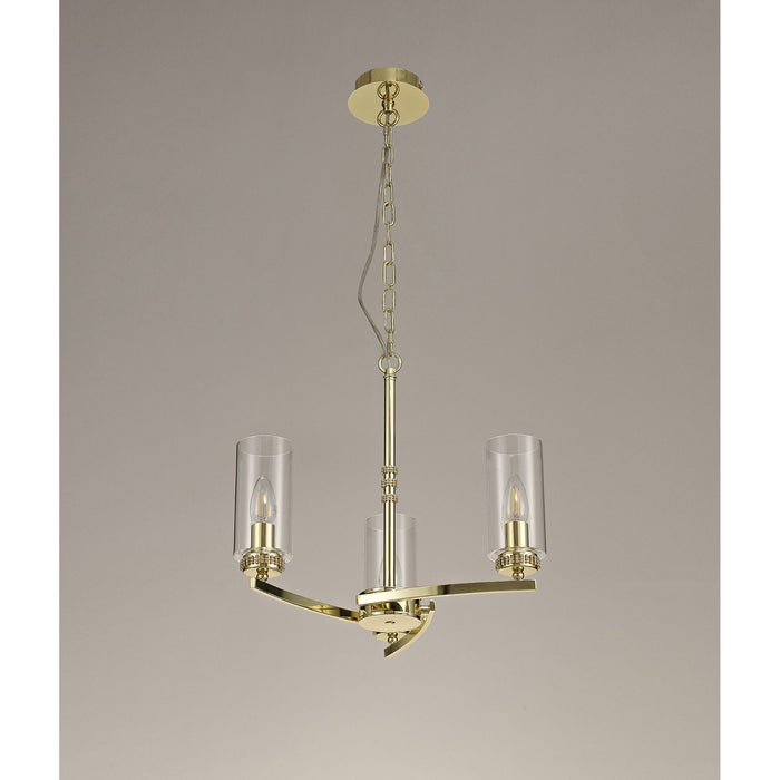 Nelson Lighting NL73209 Darling Pendant/Semi Ceiling 3 Light Polished Gold