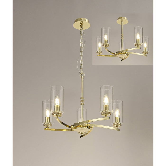 Nelson Lighting NL73219 Darling Pendant/Semi Ceiling 5 Light Polished Gold