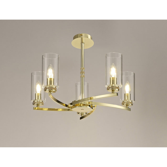 Nelson Lighting NL73219 Darling Pendant/Semi Ceiling 5 Light Polished Gold