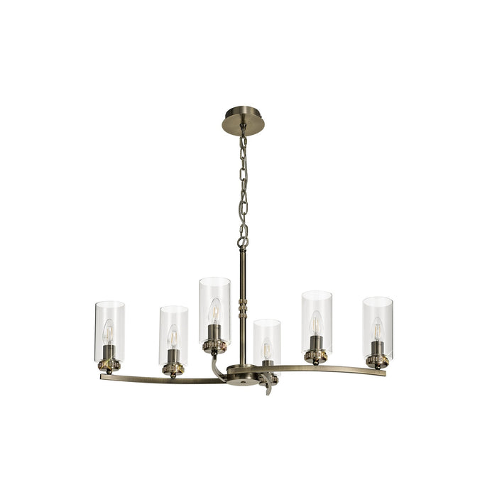 Nelson Lighting NL73279 Darling Pendant/Semi Ceiling 6 Light Antique Brass